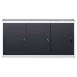 vidaXL Armario de herramientas de pared industrial metal gris y negro