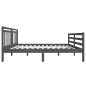 vidaXL Estructura de cama de madera maciza gris 140x190 cm vidaXL Estructura de cama de madera maciza gris 140x190 cm