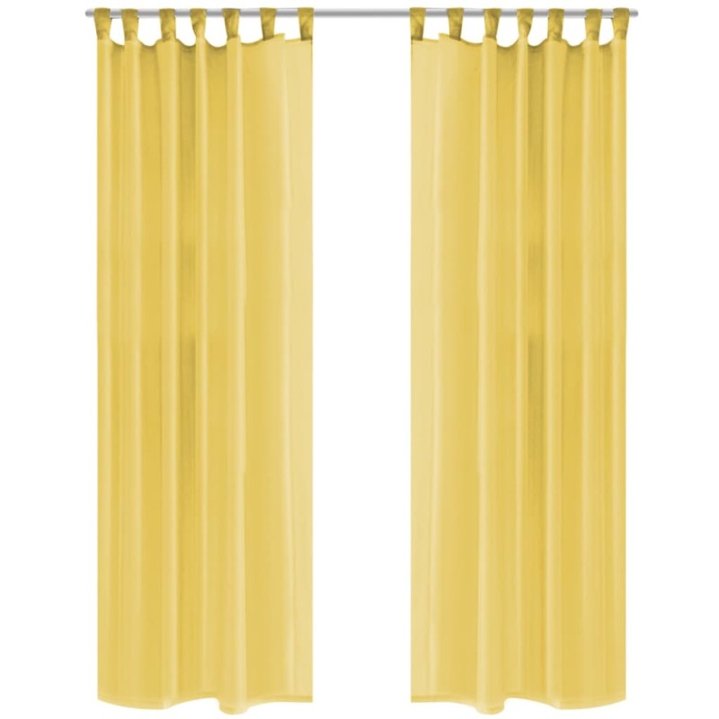 vidaXL Cortinas de gasa 2 unidades 140x245 cm amarillo vidaXL Cortinas de gasa 2 unidades 140x245 cm amarillo
