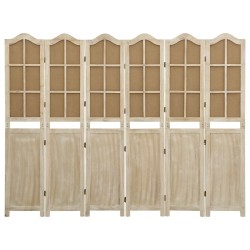 vidaXL Biombo de 6 paneles tela marrón 214x165 cm