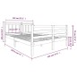 vidaXL Estructura de cama de madera maciza gris 140x190 cm vidaXL Estructura de cama de madera maciza gris 140x190 cm