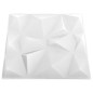 vidaXL Paneles de pared 3D 24 unidades 50x50 cm blanco diamante 6 m²