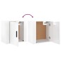vidaXL Mesita de noche de pared blanco brillante 50x30x47 cm vidaXL Mesita de noche de pared blanco brillante 50x30x47 cm