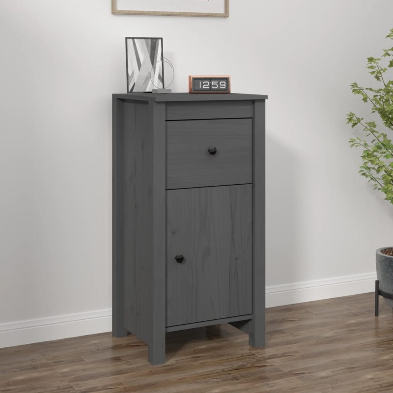 vidaXL Aparador de madera maciza de pino gris 40x35x80 cm vidaXL Aparador de madera maciza de pino gris 40x35x80 cm