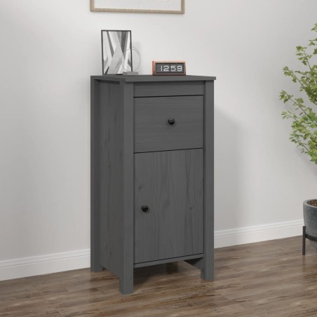 vidaXL Aparador de madera maciza de pino gris 40x35x80 cm