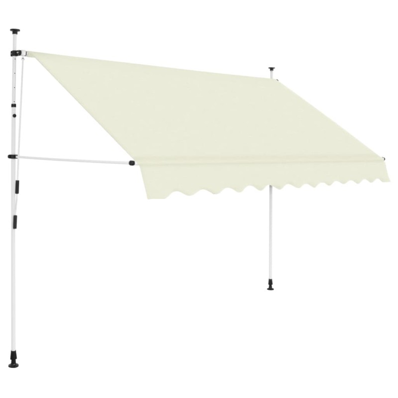 vidaXL Toldo retráctil de operación manual 300 cm crema vidaXL Toldo retráctil de operación manual 300 cm crema