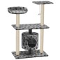 vidaXL Rascador para gatos con poste de sisal 95 cm huellas gris vidaXL Rascador para gatos con poste de sisal 95 cm huellas gris