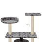 vidaXL Rascador para gatos con poste de sisal 95 cm huellas gris vidaXL Rascador para gatos con poste de sisal 95 cm huellas gris