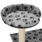 vidaXL Rascador para gatos con poste de sisal 95 cm huellas gris vidaXL Rascador para gatos con poste de sisal 95 cm huellas gris