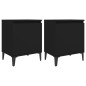 vidaXL Mesitas de noche con patas de metal 2 uds negro 40x30x50 cm vidaXL Mesitas de noche con patas de metal 2 uds negro 40x30x50 cm