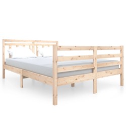 vidaXL Estructura de cama madera maciza 140x190 cm