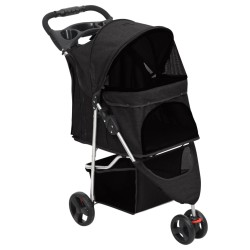 vidaXL Cochecito para perros plegable tela oxford negro 80x46x98 cm