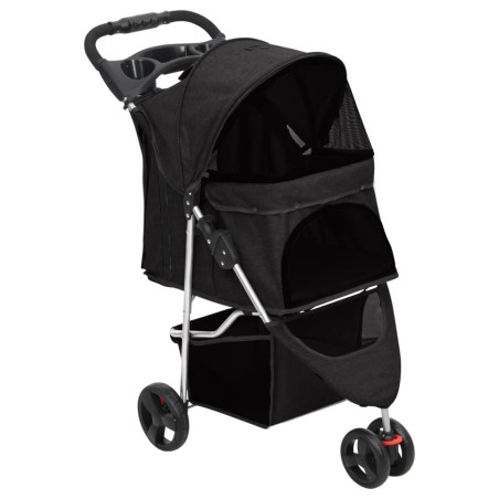 vidaXL Cochecito para perros plegable tela oxford negro 80x46x98 cm