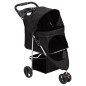 vidaXL Cochecito para perros plegable tela oxford negro 80x46x98 cm