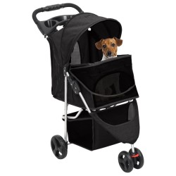 vidaXL Cochecito para perros plegable tela oxford negro 80x46x98 cm