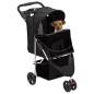 vidaXL Cochecito para perros plegable tela oxford negro 80x46x98 cm