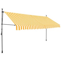 vidaXL Toldo manual retráctil con LED blanco y naranja 350 cm