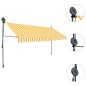 vidaXL Toldo manual retráctil con LED blanco y naranja 350 cm vidaXL Toldo manual retráctil con LED blanco y naranja 350 cm