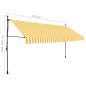 vidaXL Toldo manual retráctil con LED blanco y naranja 350 cm vidaXL Toldo manual retráctil con LED blanco y naranja 350 cm