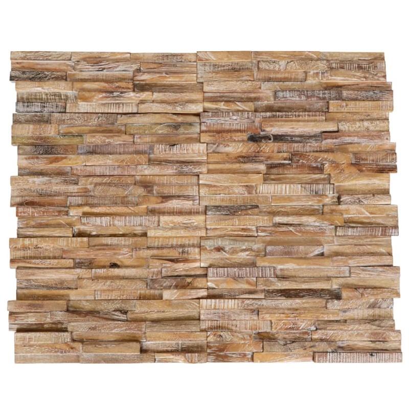 vidaXL Paneles de revestimiento de pared 3D 10 uds madera teca 1,01 m² vidaXL Paneles de revestimiento de pared 3D 10 uds madera teca 1,01 m²