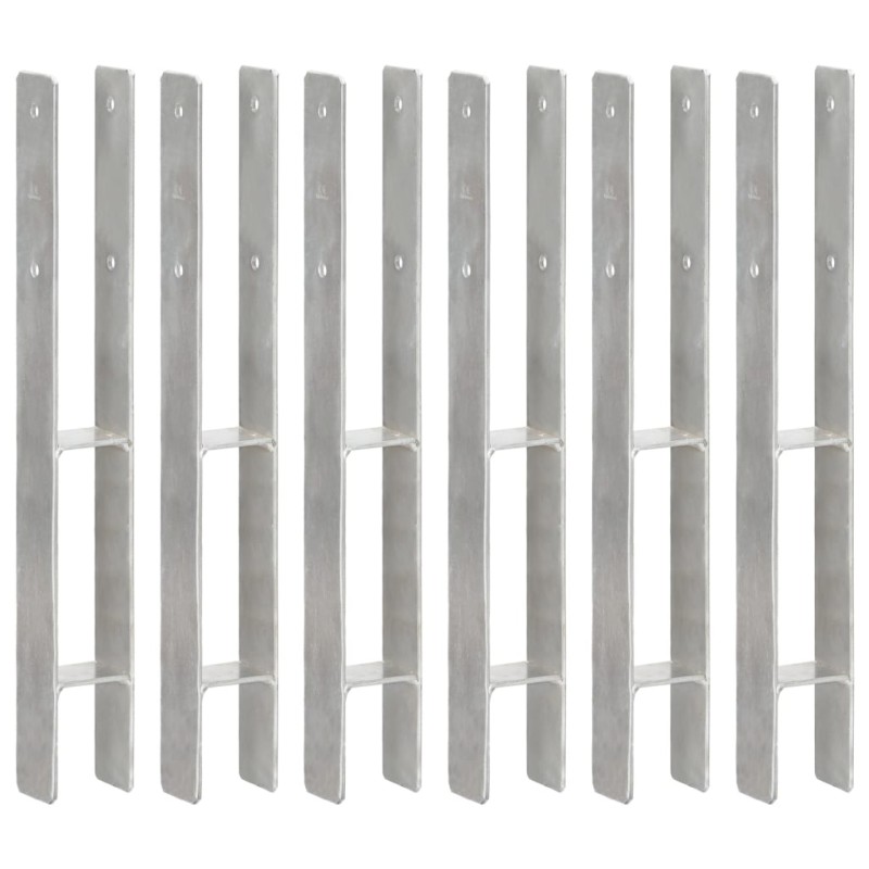 vidaXL Anclajes de valla 6 uds acero galvanizado plateado 7x6x60 cm vidaXL Anclajes de valla 6 uds acero galvanizado plateado 7x6x60 cm