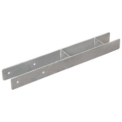 vidaXL Anclajes de valla 6 uds acero galvanizado plateado 7x6x60 cm