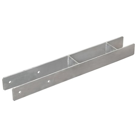 vidaXL Anclajes de valla 6 uds acero galvanizado plateado 7x6x60 cm