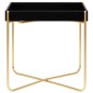 vidaXL Mesa auxiliar negra y dorada MDF 38x38x38,5 cm