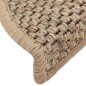 vidaXL Alfombrilla autoadhesiva escalera sisal 15 uds beige 56x17x3 cm vidaXL Alfombrilla autoadhesiva escalera sisal 15 uds beige 56x17x3 cm