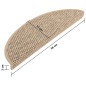 vidaXL Alfombrilla autoadhesiva escalera sisal 15 uds beige 56x17x3 cm vidaXL Alfombrilla autoadhesiva escalera sisal 15 uds beige 56x17x3 cm