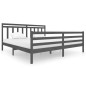 vidaXL Estructura de cama de madera maciza gris 200x200 cm