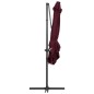 vidaXL Sombrilla voladiza con luces LED rojo burdeos 250x250 cm vidaXL Sombrilla voladiza con luces LED rojo burdeos 250x250 cm