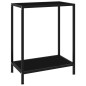 vidaXL Mesa de consola negro vidrio templado 60x35x75 cm vidaXL Mesa de consola negro vidrio templado 60x35x75 cm