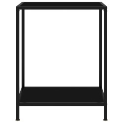 vidaXL Mesa de consola negro vidrio templado 60x35x75 cm