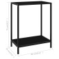 vidaXL Mesa de consola negro vidrio templado 60x35x75 cm vidaXL Mesa de consola negro vidrio templado 60x35x75 cm