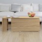 vidaXL Mesa de centro madera contrachapada color roble 150x50x35 cm