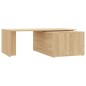 vidaXL Mesa de centro madera contrachapada color roble 150x50x35 cm