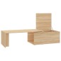 vidaXL Mesa de centro madera contrachapada color roble 150x50x35 cm