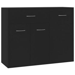 vidaXL Aparador de madera contrachapada negro 88x30x70 cm
