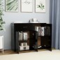 vidaXL Aparador de madera contrachapada negro 88x30x70 cm vidaXL Aparador de madera contrachapada negro 88x30x70 cm