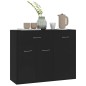 vidaXL Aparador de madera contrachapada negro 88x30x70 cm vidaXL Aparador de madera contrachapada negro 88x30x70 cm