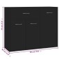 vidaXL Aparador de madera contrachapada negro 88x30x70 cm vidaXL Aparador de madera contrachapada negro 88x30x70 cm
