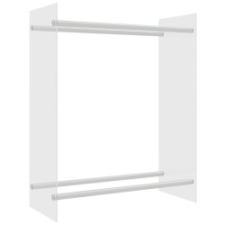 vidaXL Leñero de vidrio templado transparente 80x35x100 cm