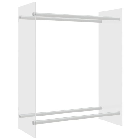 vidaXL Leñero de vidrio templado transparente 80x35x100 cm