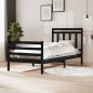 vidaXL Estructura de cama madera maciza negra 100x200 cm vidaXL Estructura de cama madera maciza negra 100x200 cm