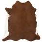 vidaXL Alfombra de piel de vaca auténtica marrón y blanco 150x170 cm vidaXL Alfombra de piel de vaca auténtica marrón y blanco 150x170 cm