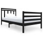 vidaXL Estructura de cama madera maciza negra 100x200 cm vidaXL Estructura de cama madera maciza negra 100x200 cm