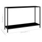 vidaXL Mesa de consola negro vidrio templado 120x35x75 cm vidaXL Mesa de consola negro vidrio templado 120x35x75 cm