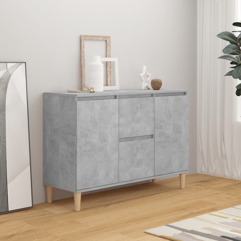 vidaXL Aparador de madera contrachapada gris hormigón 103,5x35x70 cm