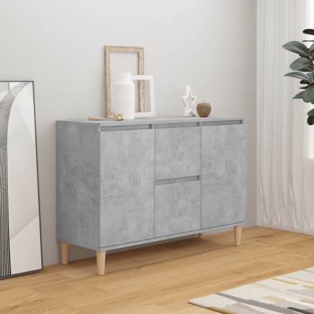 vidaXL Aparador de madera contrachapada gris hormigón 103,5x35x70 cm